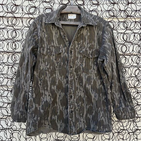 VTG Key Canvas Treebark long sleeve button front heavyweight shirt Shacket L REG - Picture 1 of 6